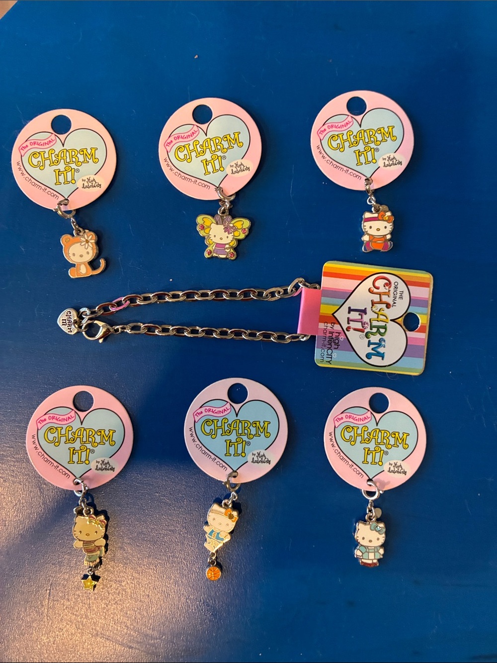 Pink Kids Character Charm Bracelet with Assorted Charms
